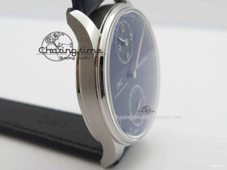 MIROTIME 1227 ZeroBulk Portuguese IW5444 SS Blue Dial On Blue Leather Strap A 7255